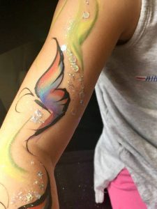 One stroke butterfly face painting.
