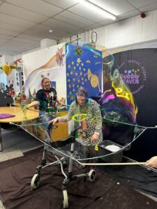 Kids party entertainer magic bubble shows for SEND learning difficulties