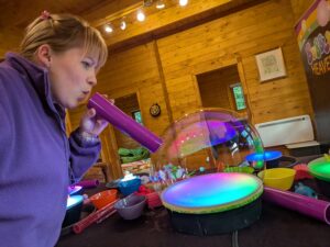 Sensory bubble workshops for kids parties events in Gloucestershire