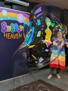 Kids magic bubble show for children's parties in Gloucestershire