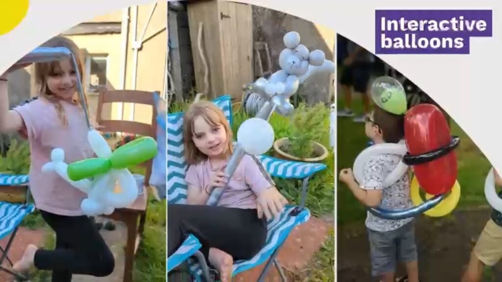 Balloon modelling for children at a party