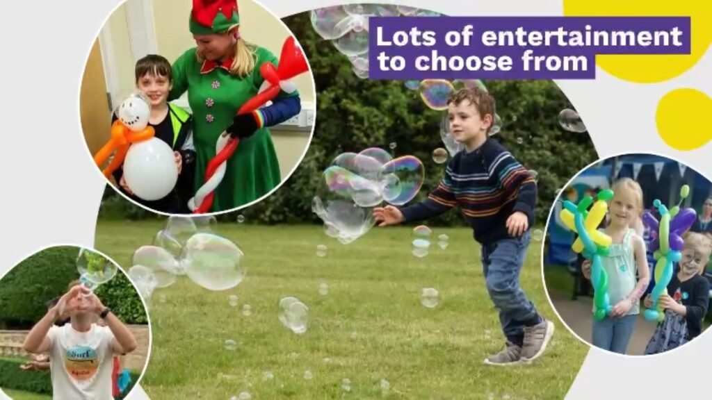 Party entertainment at an outdoor event